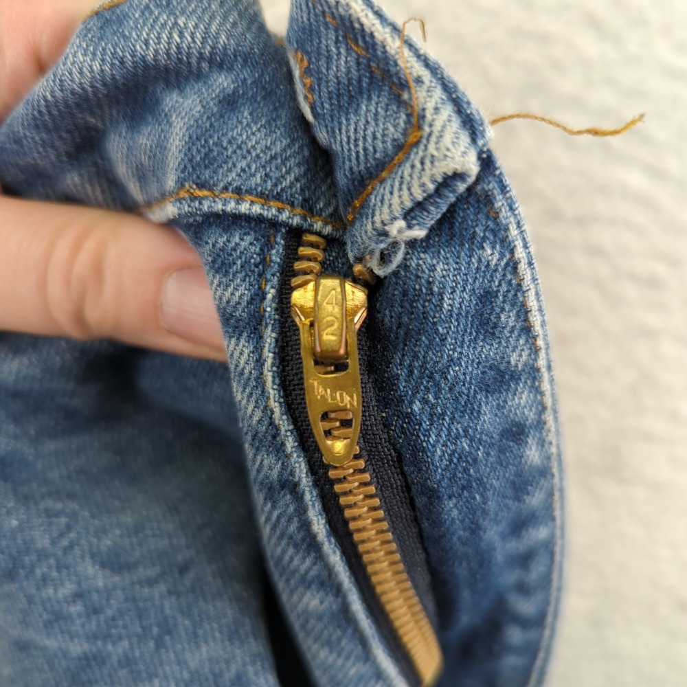 Vtg Levi's For Men Skosh More Room Jeans Blue Denim Straight Leg Talon Zip 38x27 - Picture 8 of 13